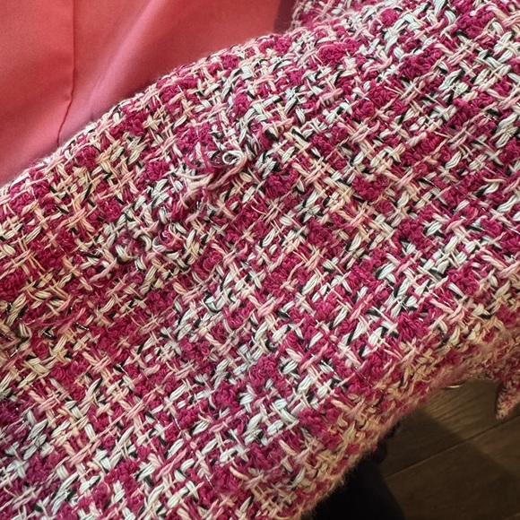 L'AGENCE Kenzie Tweed Double-Breasted Blazer in Pink Size 2 B702 Damaged - Picture 14 of 14